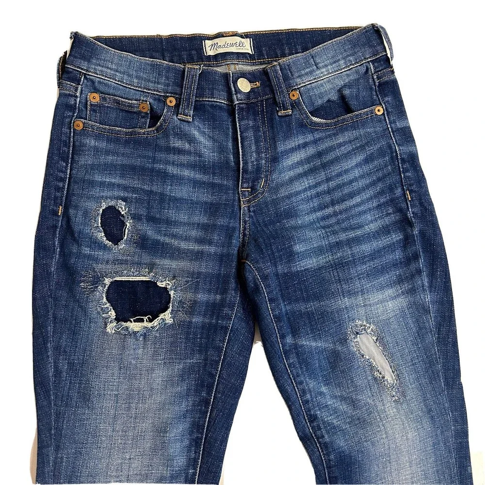 Madewell Jeans Womens Size 24 Slim Boy Jean Rip And Repair Distressed Jeans